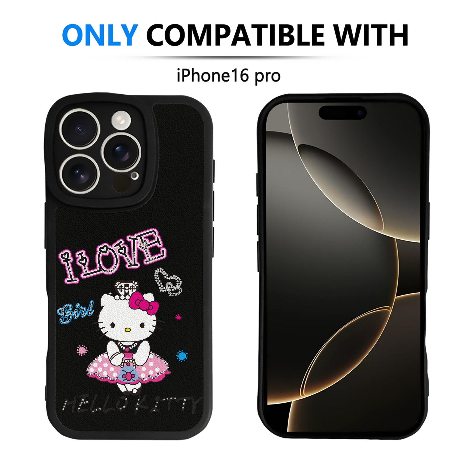（画像用） Hello Kitty ハローキティ 【iPhone 16シリーズ対応】シリコンスマホケース（レザー調） 材質：シリコン